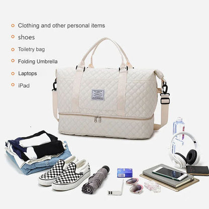 Large Capacity Travel Bag Set with Wet and Dry Separation