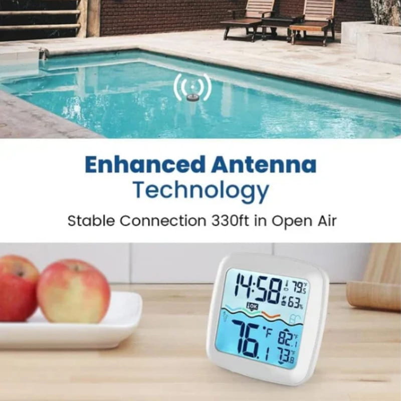 Digital Thermometer Wireless Pool Thermometer Floating Easy-To-Read