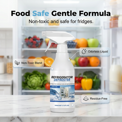 🥳2026 HOT SALE🥳💞50K+ SOLD!❄️💨 50% OFF! Rapid Refrigerator Defroster Spray – Instant frost melting, no scraping. Food safe, easy spray. Save time & energy. 🧊✨