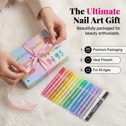 🥳2026 HOT SALE🥳💞50K+ SOLD!🎨💅 50% OFF! 16-Color Nail Art Pen Set – Ultra‑fine tip, 3D gel texture. Quick‑dry & water‑based. DIY salon at home! ✨💖