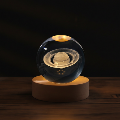 Engraved Crystal Glass Ball Night Light