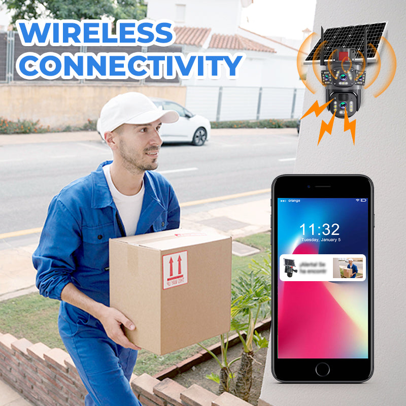 🔥2026 New Arrival🔥⏳Time-Limited Special⏰6K 9MP Outdoor Wi-Fi Security Camera | 3 Lenses, 360° PTZ | IP66 Waterproof, Color Night Vision, Two-Way Audio, Motion Tracking