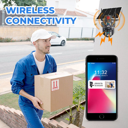 🔥2026 New Arrival🔥⏳Time-Limited Special⏰6K 9MP Outdoor Wi-Fi Security Camera | 3 Lenses, 360° PTZ | IP66 Waterproof, Color Night Vision, Two-Way Audio, Motion Tracking