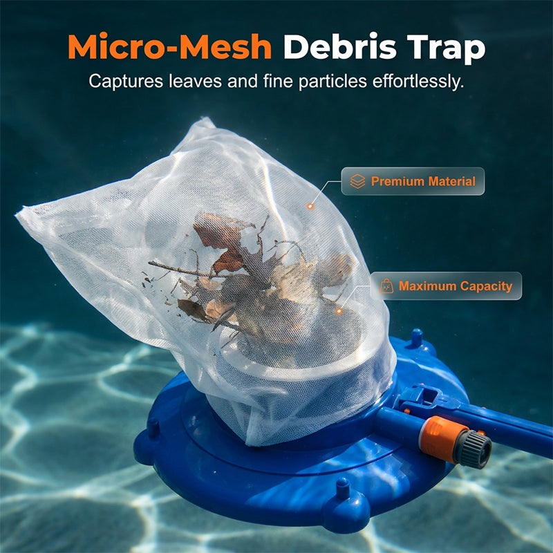 Heavy-Duty Pool Leaf Vacuum with Bag