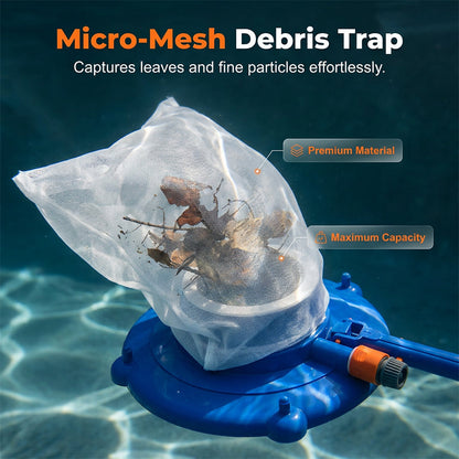 Heavy-Duty Pool Leaf Vacuum with Bag