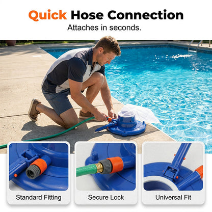Heavy-Duty Pool Leaf Vacuum with Bag