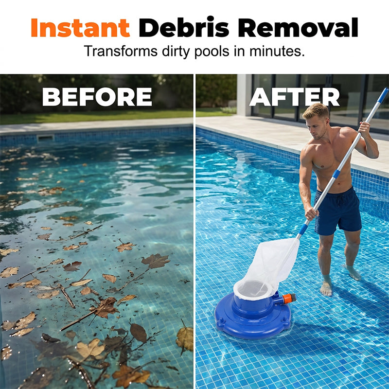 Heavy-Duty Pool Leaf Vacuum with Bag