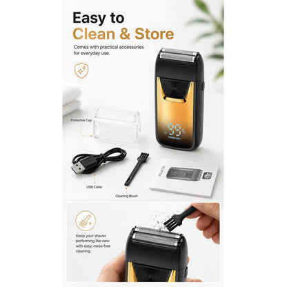 Mini Portable Electric Shaver with LED Display