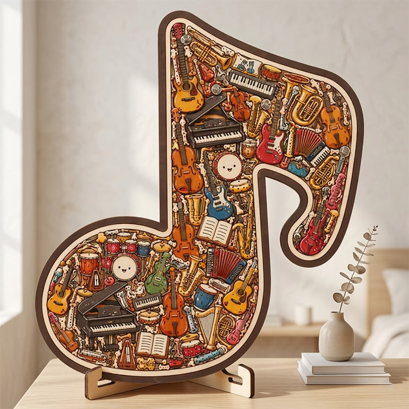 🎼⌛Limited-time offer-Wooden Musical Note Jigsaw Puzzle