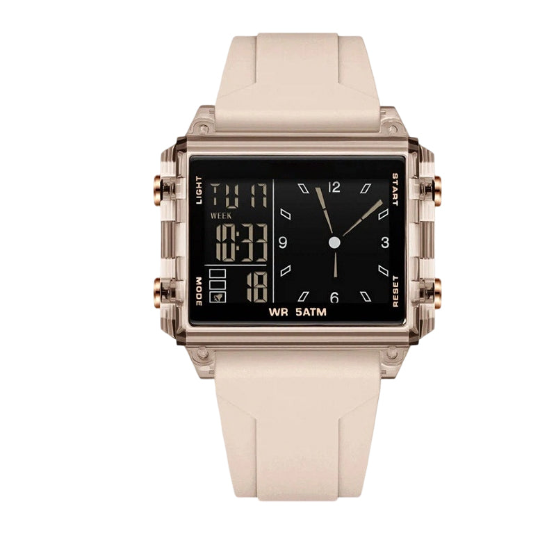 ⌚ Waterproof Transparent Digital Watch – 50M Rating, Luminous Display, Hybrid Time ✨