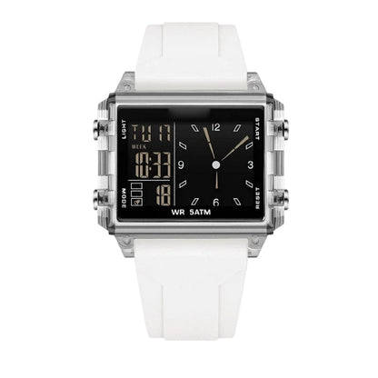 ⌚ Waterproof Transparent Digital Watch – 50M Rating, Luminous Display, Hybrid Time ✨