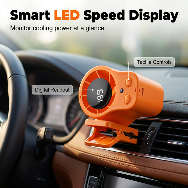 🌀Summer Hot Sale - ONLY ￡11.99!!💨50K+ SOLD!🚙Hands-Free Personal Cooling Fan with LED Display❄️🌬️