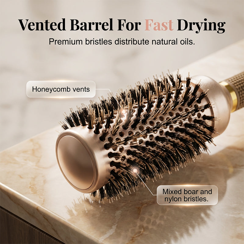 🏆 Last Day Special Price $19.99! 💇Professional Volumizing Round Hair Brush – Vented Barrel, Ergonomic Grip, Salon Results ✨