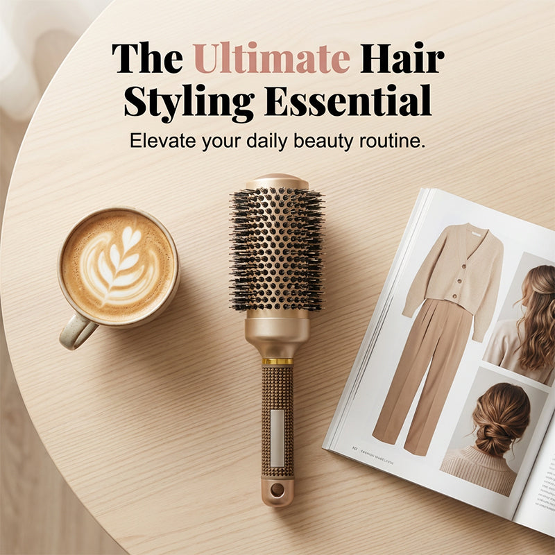 🏆 Last Day Special Price $19.99! 💇Professional Volumizing Round Hair Brush – Vented Barrel, Ergonomic Grip, Salon Results ✨