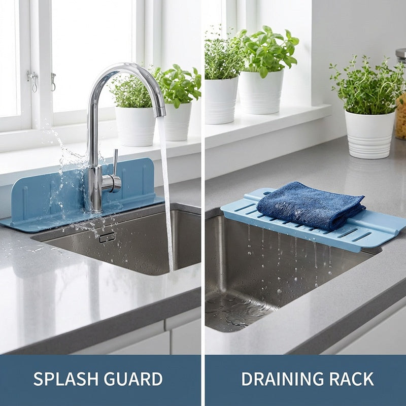 Foldable Sink Splash Guard with Suction Cups