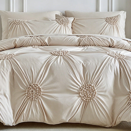 🛏️ ☁️Elegant Pinch Pleat Duvet Cover Set ✈️ Free Shipping