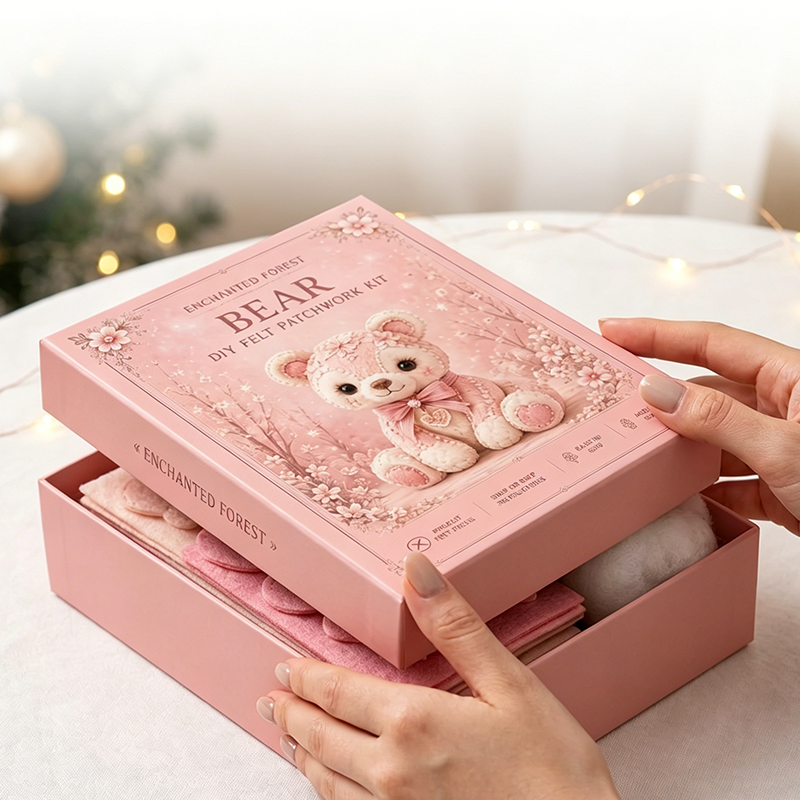 🎀50% OFF🎁Pink Enchanted Forest DIY Felt Patchwork Kit