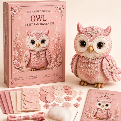🎀50% OFF🎁Pink Enchanted Forest DIY Felt Patchwork Kit