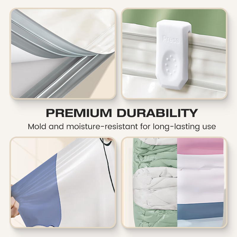 💥Increase storage space by 80%！No-Pump Large Vacuum Storage Compression Bags