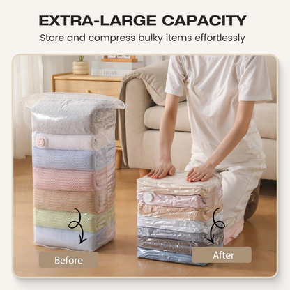 💥Increase storage space by 80%！No-Pump Large Vacuum Storage Compression Bags