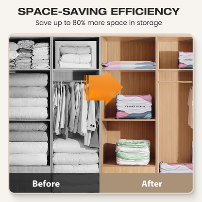 💥Increase storage space by 80%！No-Pump Large Vacuum Storage Compression Bags