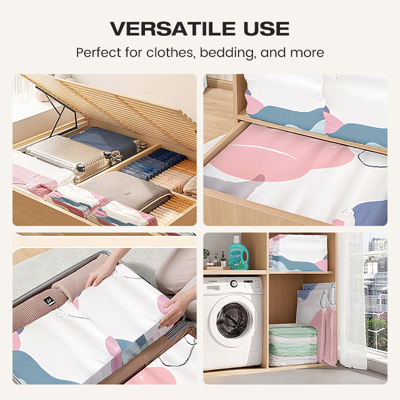 💥Increase storage space by 80%！No-Pump Large Vacuum Storage Compression Bags