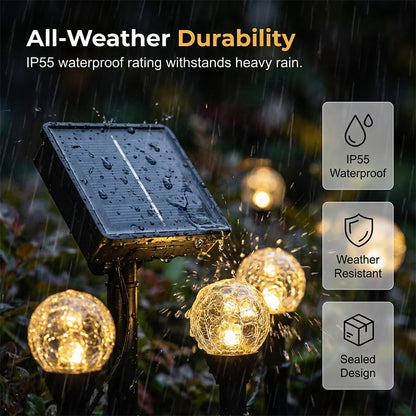 Waterproof Solar String Lights for Pathway & Yard