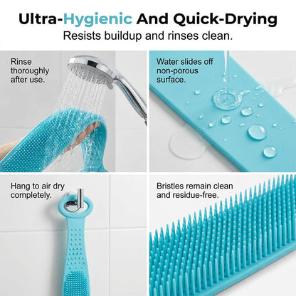 🛁 50% OFF NOW! 🌸 Dual-Sided Silicone Back Scrubber – Spa-Grade Exfoliation, Smooth Glowing Skin in Every Shower ✨