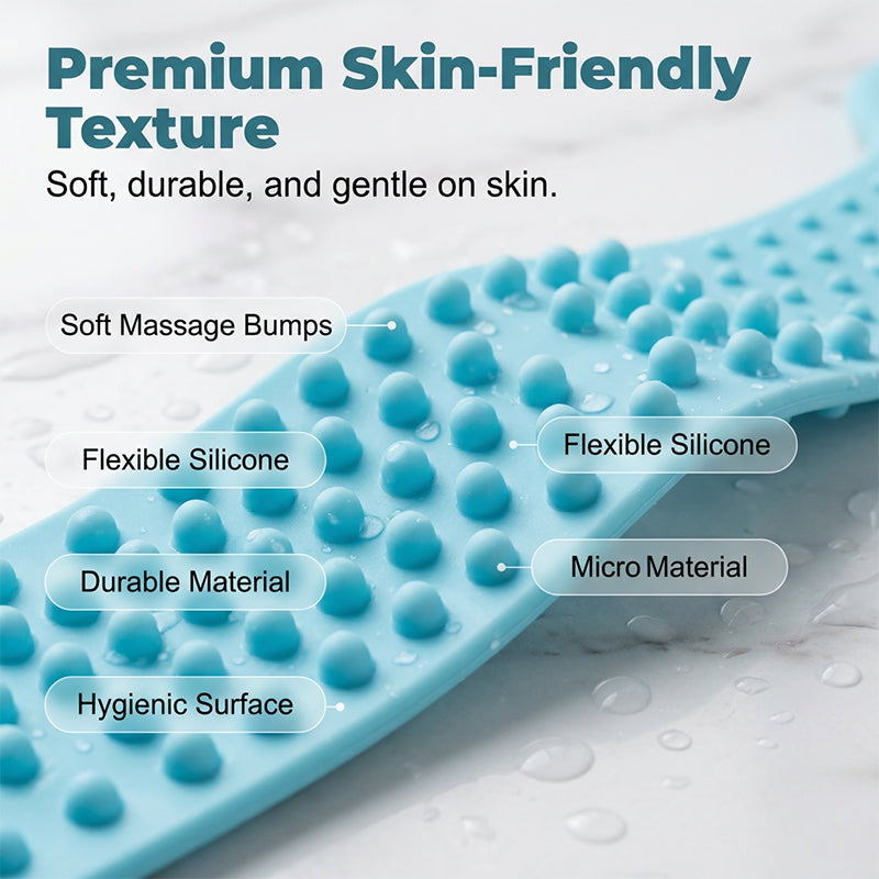 🛁 50% OFF NOW! 🌸 Dual-Sided Silicone Back Scrubber – Spa-Grade Exfoliation, Smooth Glowing Skin in Every Shower ✨