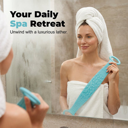 🛁 50% OFF NOW! 🌸 Dual-Sided Silicone Back Scrubber – Spa-Grade Exfoliation, Smooth Glowing Skin in Every Shower ✨