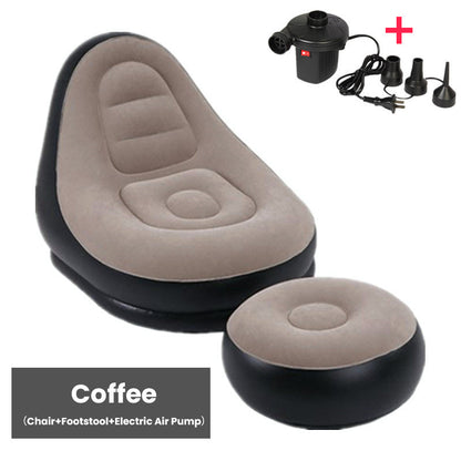 🛋️🎁 50% OFF! Never sit uncomfortably again – this inflatable beanbag with footrest and electric pump is ready in under 2 minutes. Supports up to 150 kg; velvety-soft PVC!