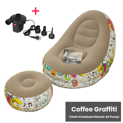 🛋️🎁 50% OFF! Never sit uncomfortably again – this inflatable beanbag with footrest and electric pump is ready in under 2 minutes. Supports up to 150 kg; velvety-soft PVC!