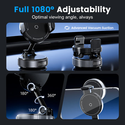 ✨💪Adjustable Magnetic Car Mount with Vacuum Suction Base Universal Stable Magnet Phone Stand Auto Interior Accessory