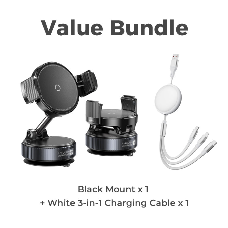 ✨💪Adjustable Magnetic Car Mount with Vacuum Suction Base Universal Stable Magnet Phone Stand Auto Interior Accessory