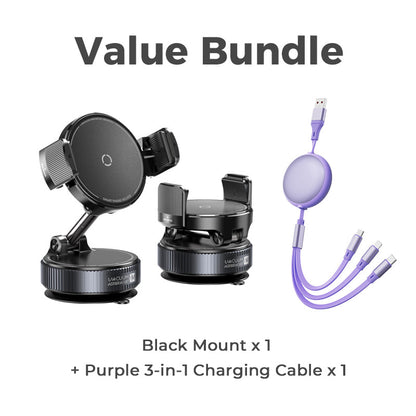 ✨💪Adjustable Magnetic Car Mount with Vacuum Suction Base Universal Stable Magnet Phone Stand Auto Interior Accessory