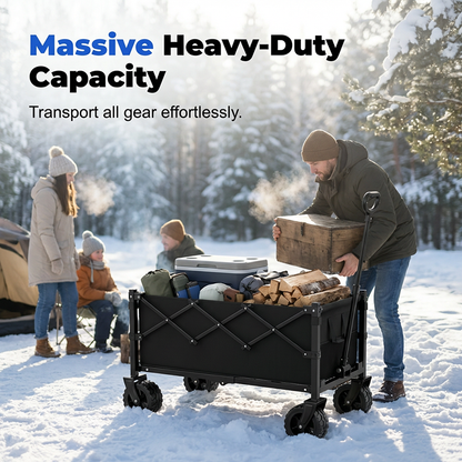 🛒 50% OFF NOW! 🚐 Heavy Duty Collapsible Wagon Cart – All-terrain wheels, large capacity & compact fold – Perfect for camping, groceries & beach trips 🌿