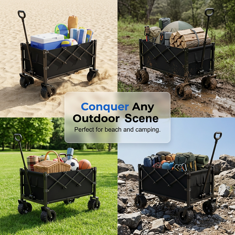 🛒 50% OFF NOW! 🚐 Heavy Duty Collapsible Wagon Cart – All-terrain wheels, large capacity & compact fold – Perfect for camping, groceries & beach trips 🌿
