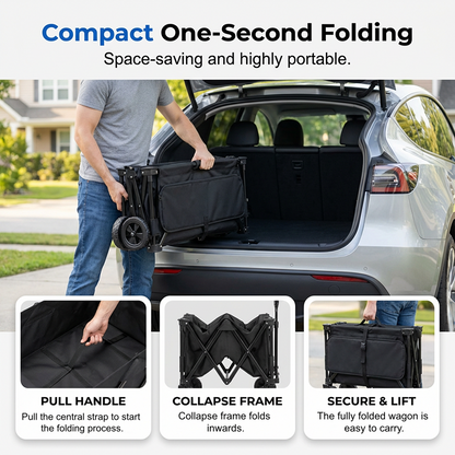 🛒 50% OFF NOW! 🚐 Heavy Duty Collapsible Wagon Cart – All-terrain wheels, large capacity & compact fold – Perfect for camping, groceries & beach trips 🌿