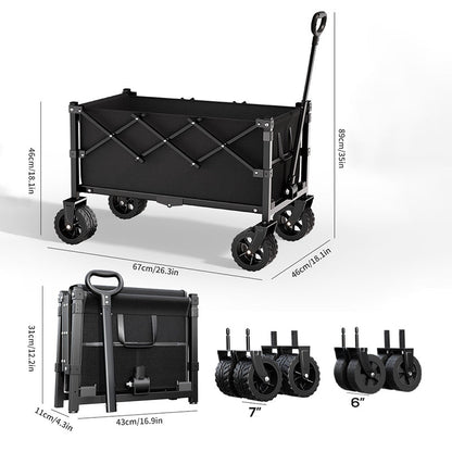 🛒 50% OFF NOW! 🚐 Heavy Duty Collapsible Wagon Cart – All-terrain wheels, large capacity & compact fold – Perfect for camping, groceries & beach trips 🌿