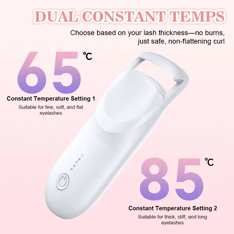🔥Hot Sale 50% OFF🔥 Gift She'll Actually Use? Heated Eyelash Curler Set – 3 Temp, 10s Heat, Type-C, 15° Anti-Burn, 24H Curl with Mascara 🎀