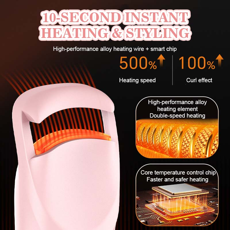 🔥Hot Sale 50% OFF🔥 Gift She'll Actually Use? Heated Eyelash Curler Set – 3 Temp, 10s Heat, Type-C, 15° Anti-Burn, 24H Curl with Mascara 🎀