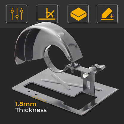 🔥Hot Sale 50% OFF🔥 Angle Grinder Cutting Stand with Protective Cover Kit – 0-45° Adjustable, 0-40mm Depth, Fits 4"-5" (100-125mm) Grinders, Iron+ABS, 11 Pcs with Dust Hose & Blades 🔧