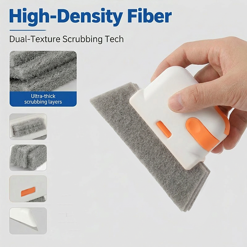 Buy 1 Get 1 Free! 3-in-1 Window Track Cleaning Tool with Scrubbing Pad