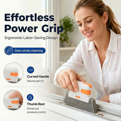 Buy 1 Get 1 Free! 3-in-1 Window Track Cleaning Tool with Scrubbing Pad