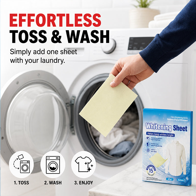Laundry Whitening Sheets for Yellow Removal