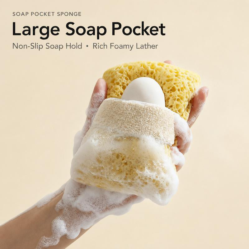 😍Best Sellers🔥Exfoliating Honeycomb Bath Sponge with Hand Strap
