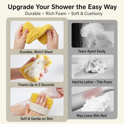 😍Best Sellers🔥Exfoliating Honeycomb Bath Sponge with Hand Strap