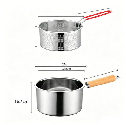 Multifunctional 304 Stainless Steel Frying Pot