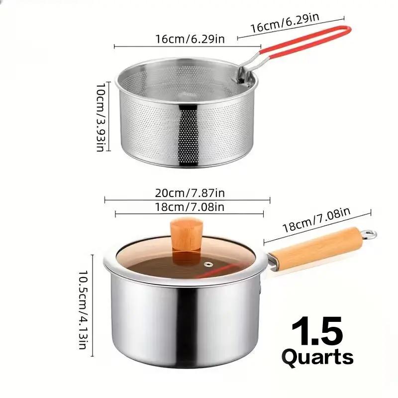 Multifunctional 304 Stainless Steel Frying Pot