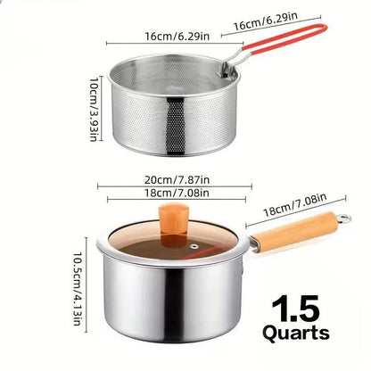 Multifunctional 304 Stainless Steel Frying Pot